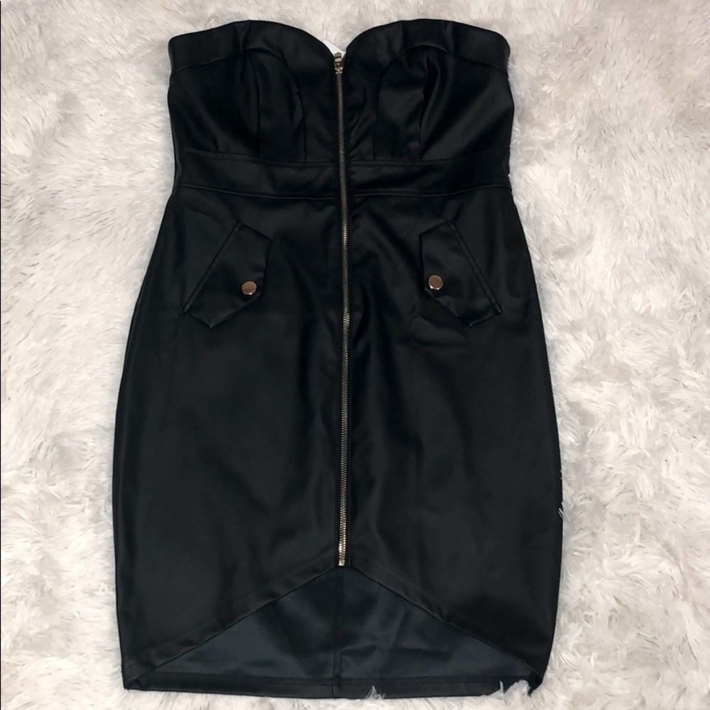 Faux Leather Dress